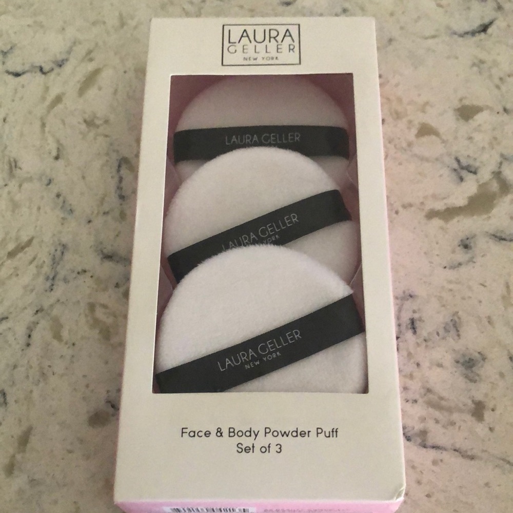 Laura Geller cosmetics set of 3 powder puffs applicators